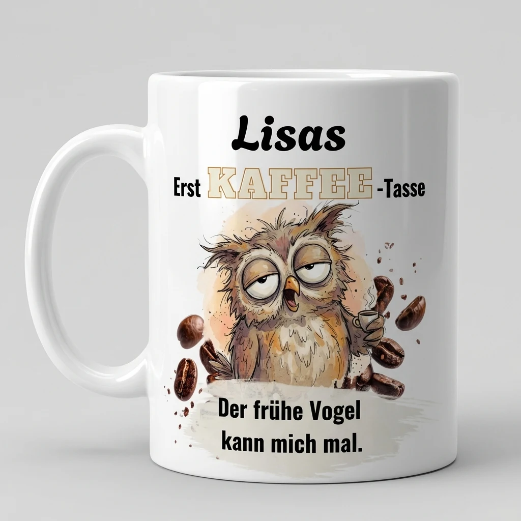 Tierische Tasse – Eule Café — Tasse 330 ml