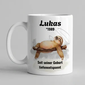 Tierische Tasse – Faultier Tiefenentspannt — Tasse 330 ml