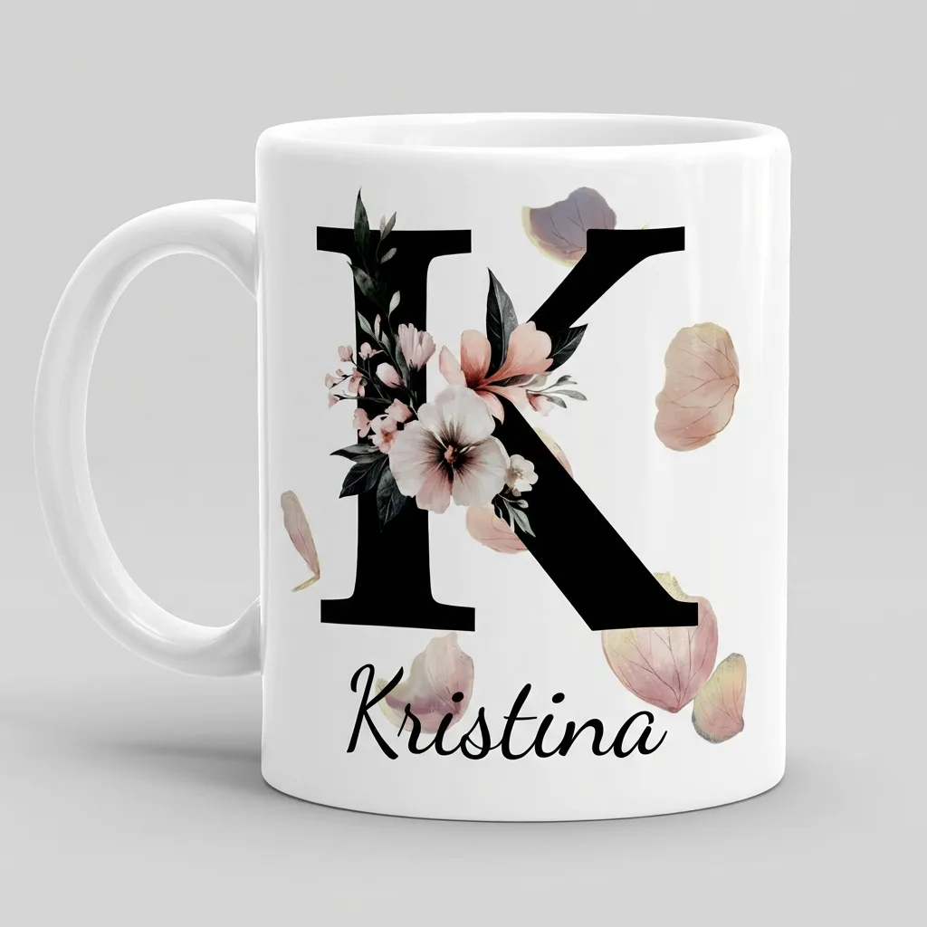 Personalisierte Namenstasse – Buchstabe K — Tasse 330 ml