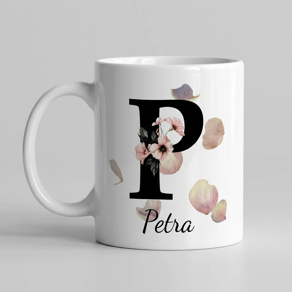 Personalisierte Namenstasse – Buchstabe P — Tasse 330 ml