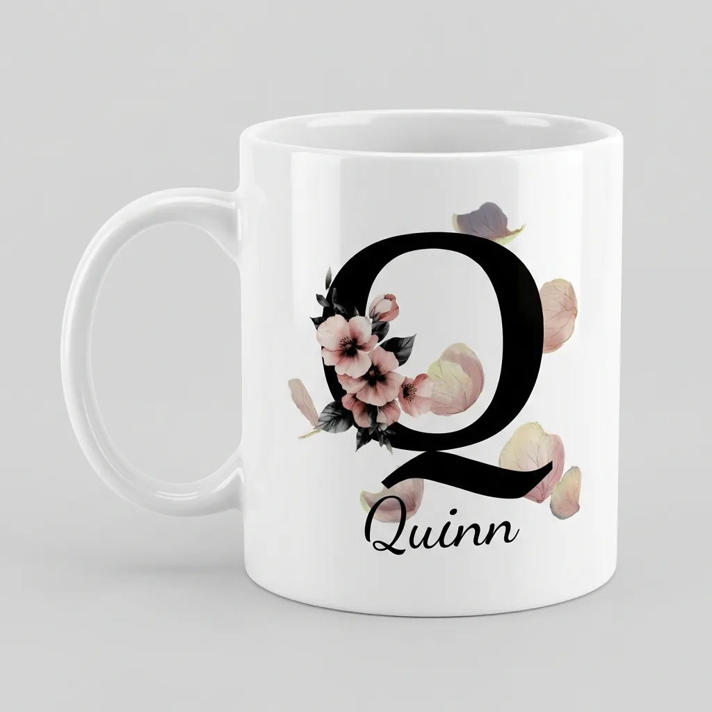 Personalisierte Namenstasse – Buchstabe Q — Tasse 330 ml