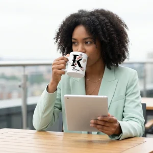 Personalisierte Namenstasse – Buchstabe R — Henkel rechts