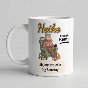 Ruhestand Tasse – Ab jetzt ist jeder Tag Samstag! (Katzen) — Tasse 330 ml