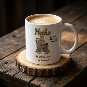 Ruhestand Tasse – Ab jetzt ist jeder Tag Samstag! (Katzen) — Henkel rechts