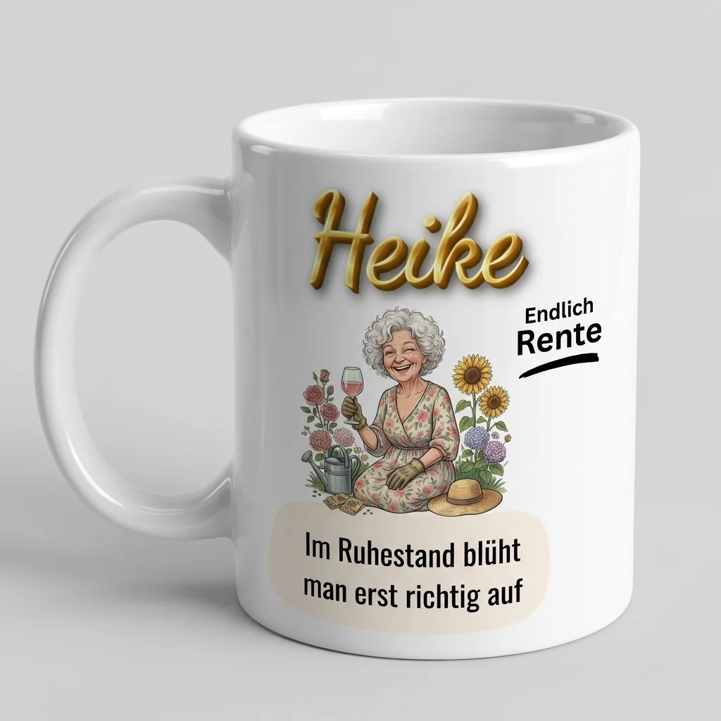 Ruhestand Tasse – Im Ruhestand blueht man auf (Garten) — Tasse 330 ml