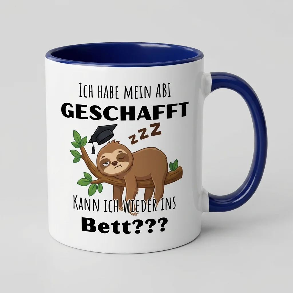 Abi geschafft – Faultier am Ast — Tasse 330 ml
