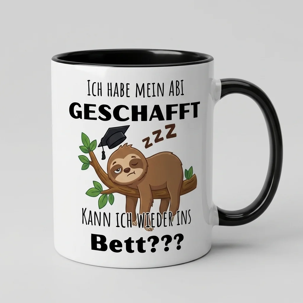 Abi geschafft – Faultier am Ast — Henkel links