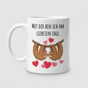 Mit dir bin ich am liebsten faul – Umarmung — Tasse 330 ml