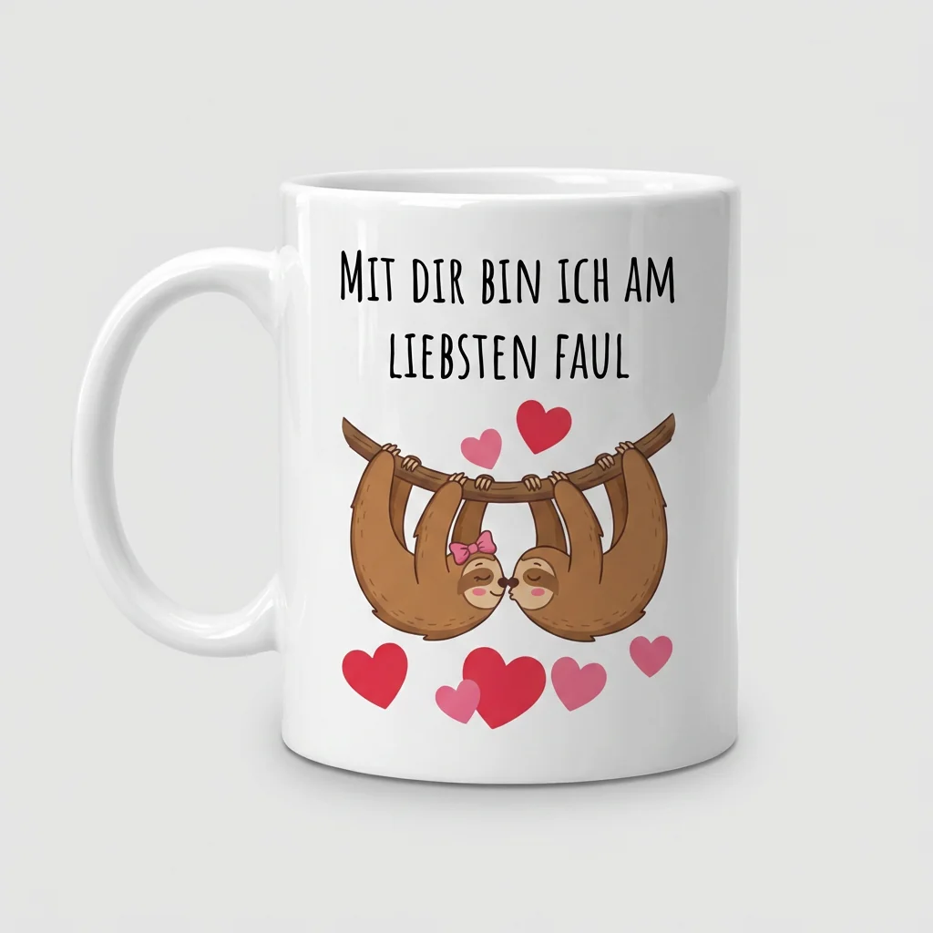 Mit dir bin ich am liebsten faul – Umarmung — Tasse 330 ml