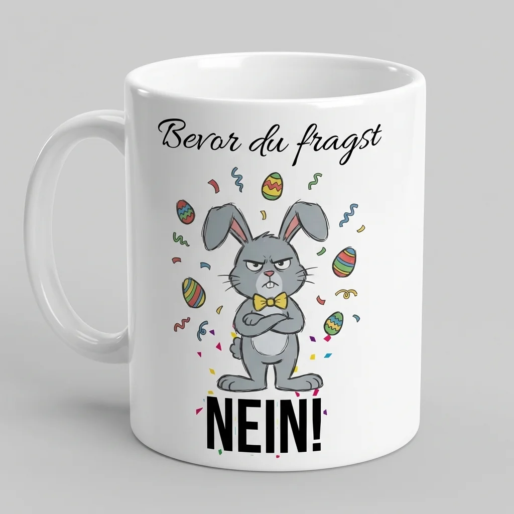 Bevor du fragst – NEIN! – Hase — Tasse 330 ml