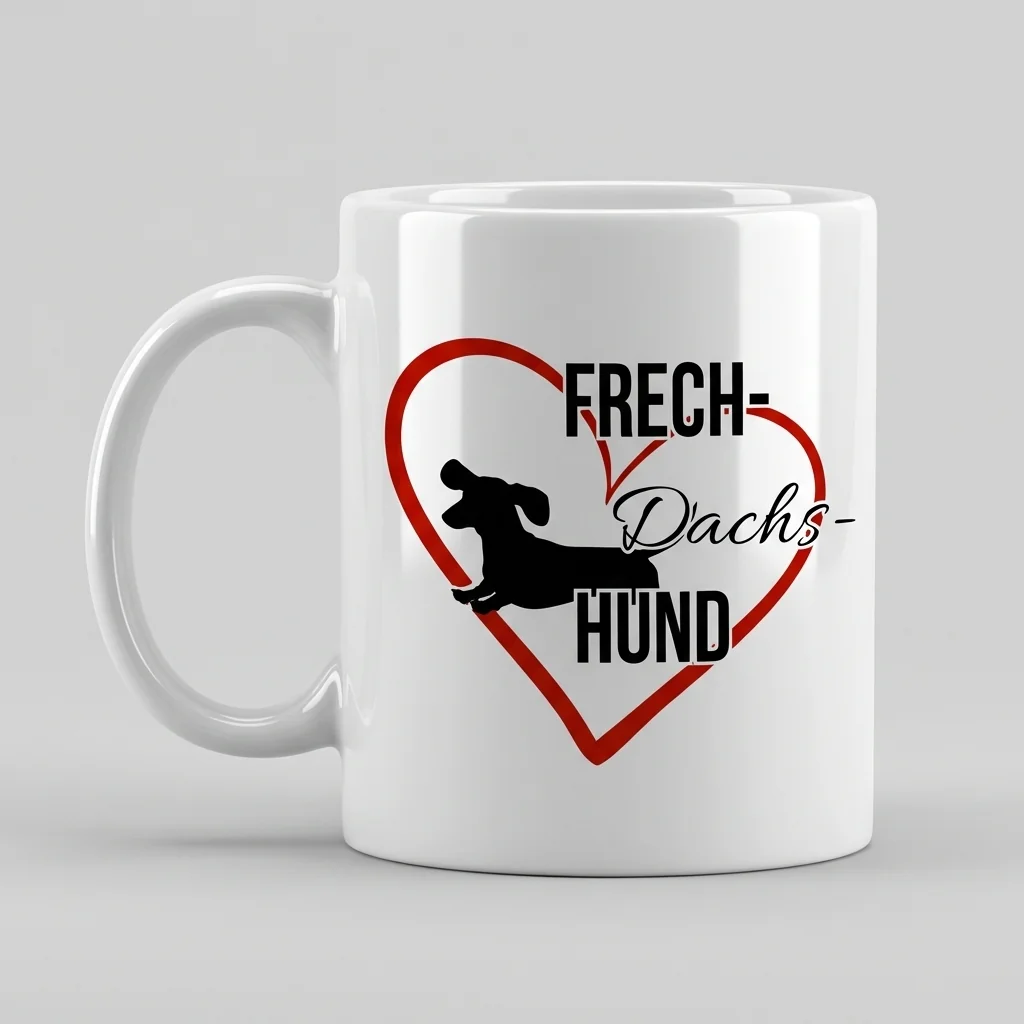 Frechdachs Dackel – Herz-Motiv — Tasse 330 ml