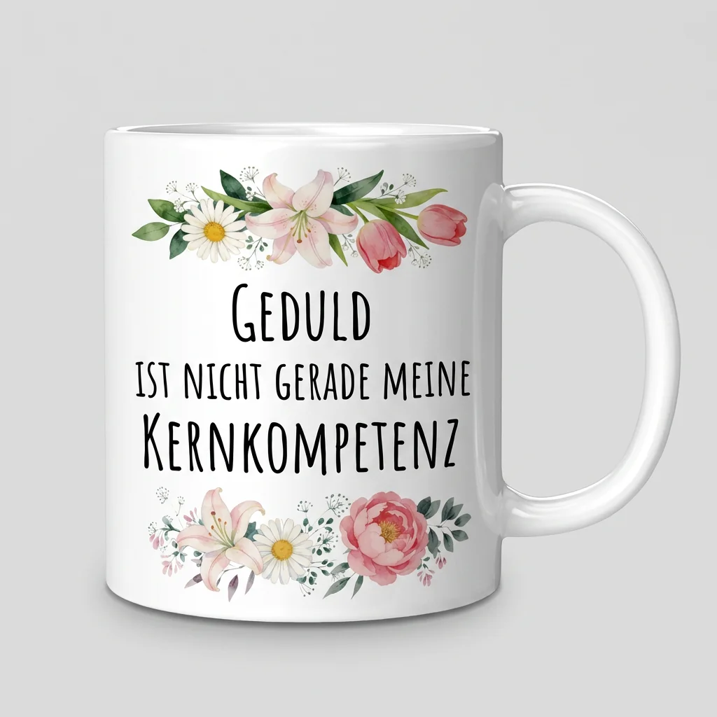 Geduld ist meine Kernkompetenz – Rosen — Henkel rechts