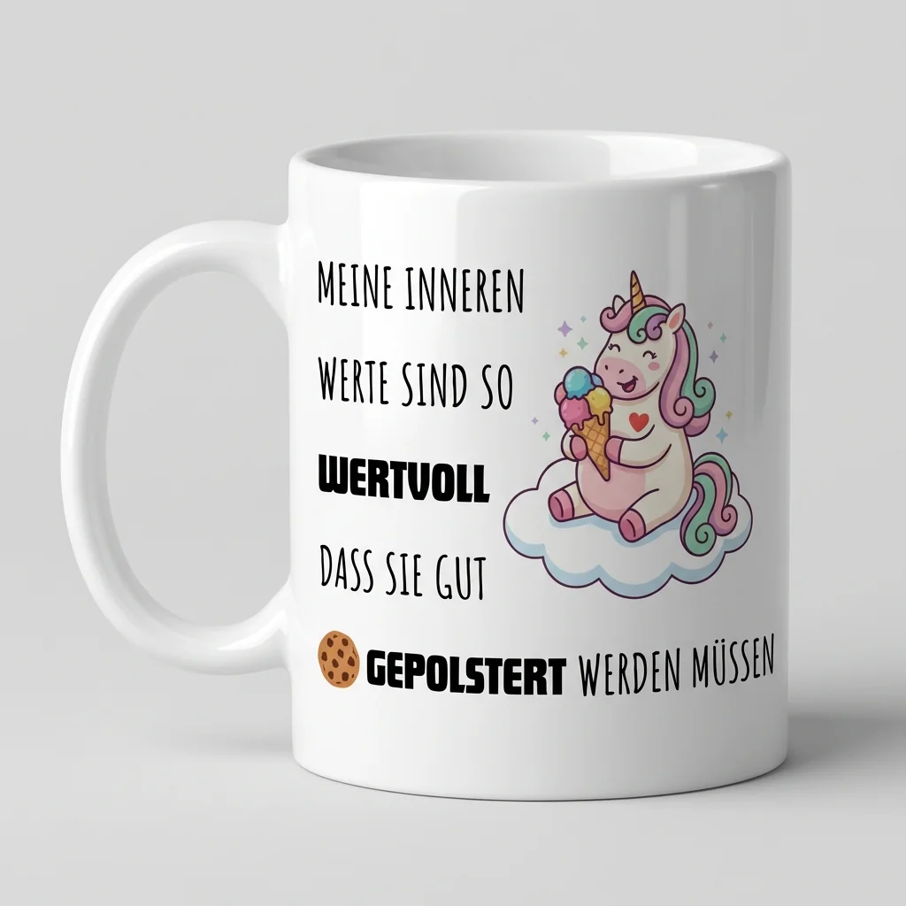 Gepolstert lebt sich besser — Tasse 330 ml