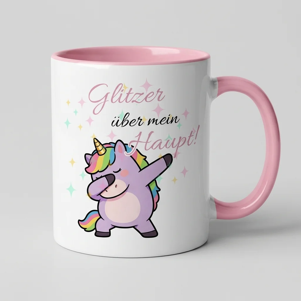 Einhorn – Glitzer in meinen Adern — Henkel links