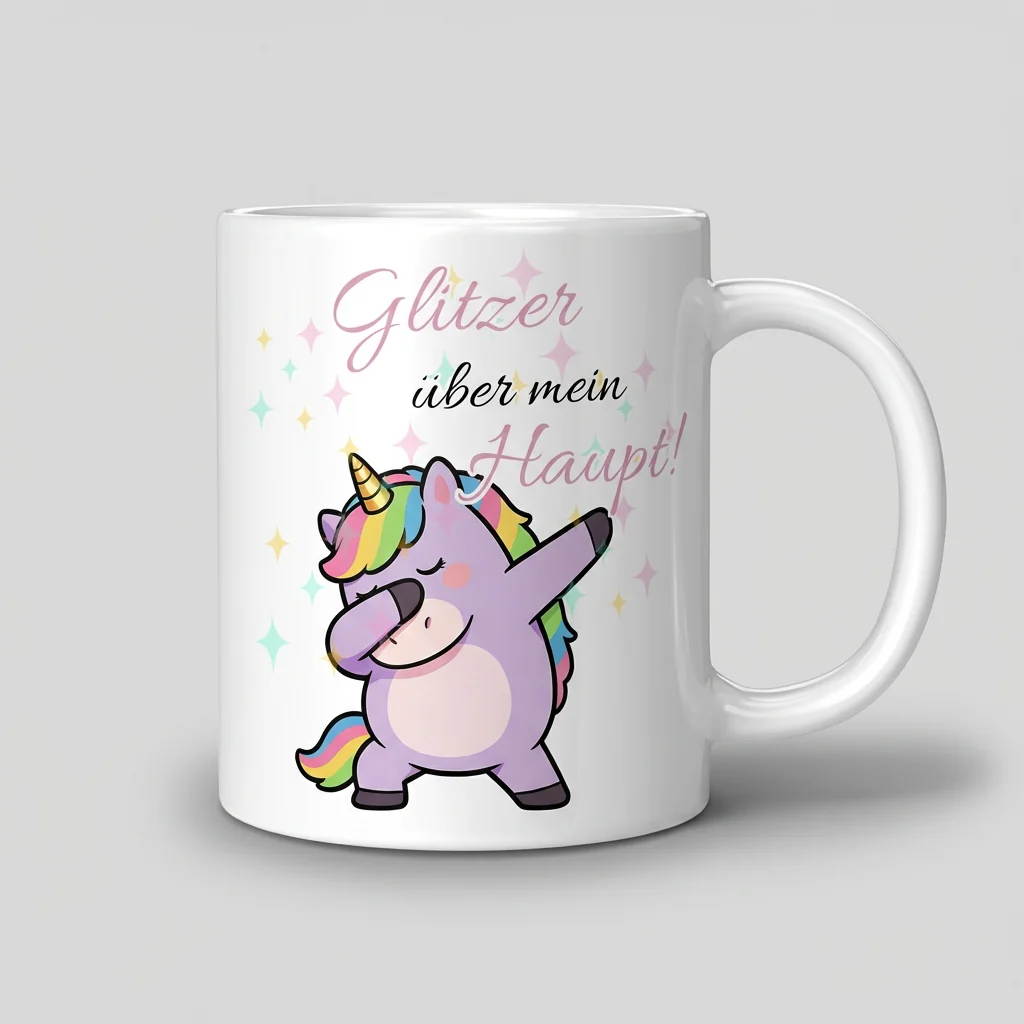 Einhorn – Glitzer in meinen Adern — Henkel rechts