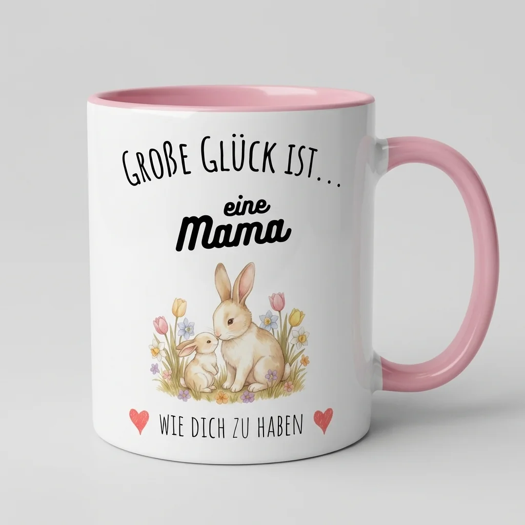 Gebe das Glück an meine Mama – Hase — Henkel links