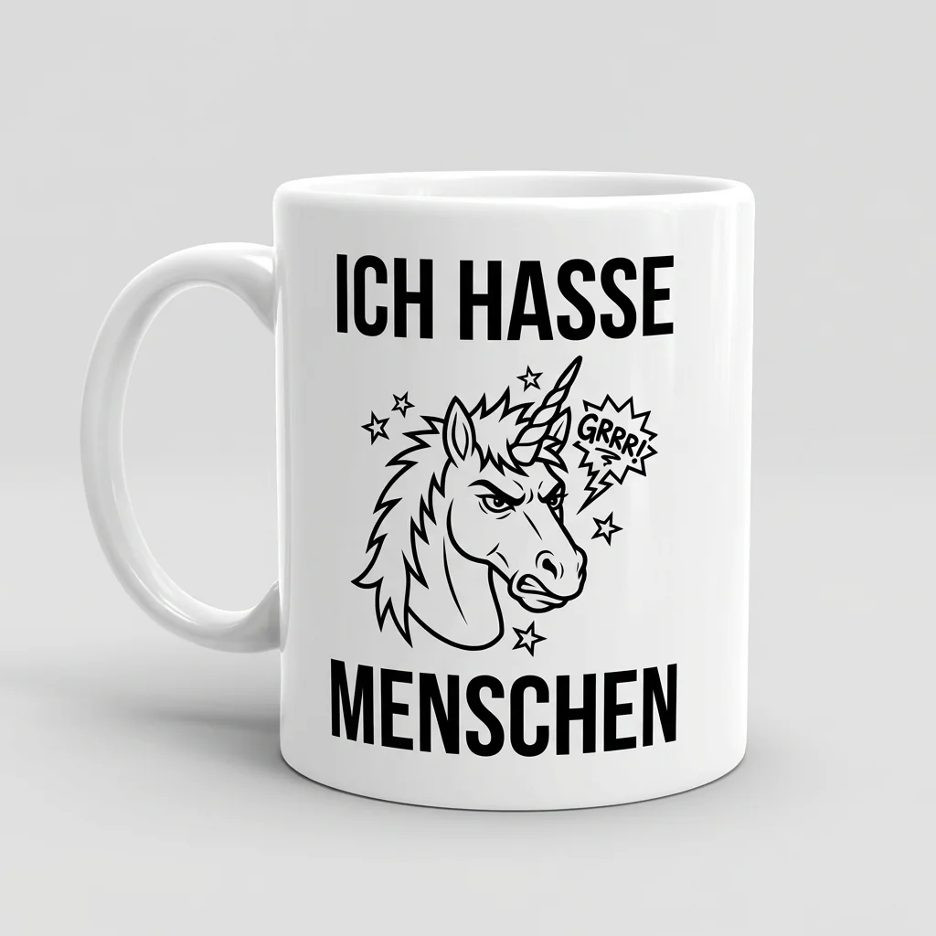 Ich hasse Menschen — Tasse 330 ml
