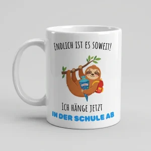 Tschüss Kindergarten – Hallo Schule – Einhorn — Tasse 330 ml
