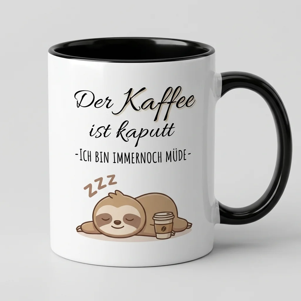 Ohne Kaffee bin ich kaputt – Faultier — Detail 4