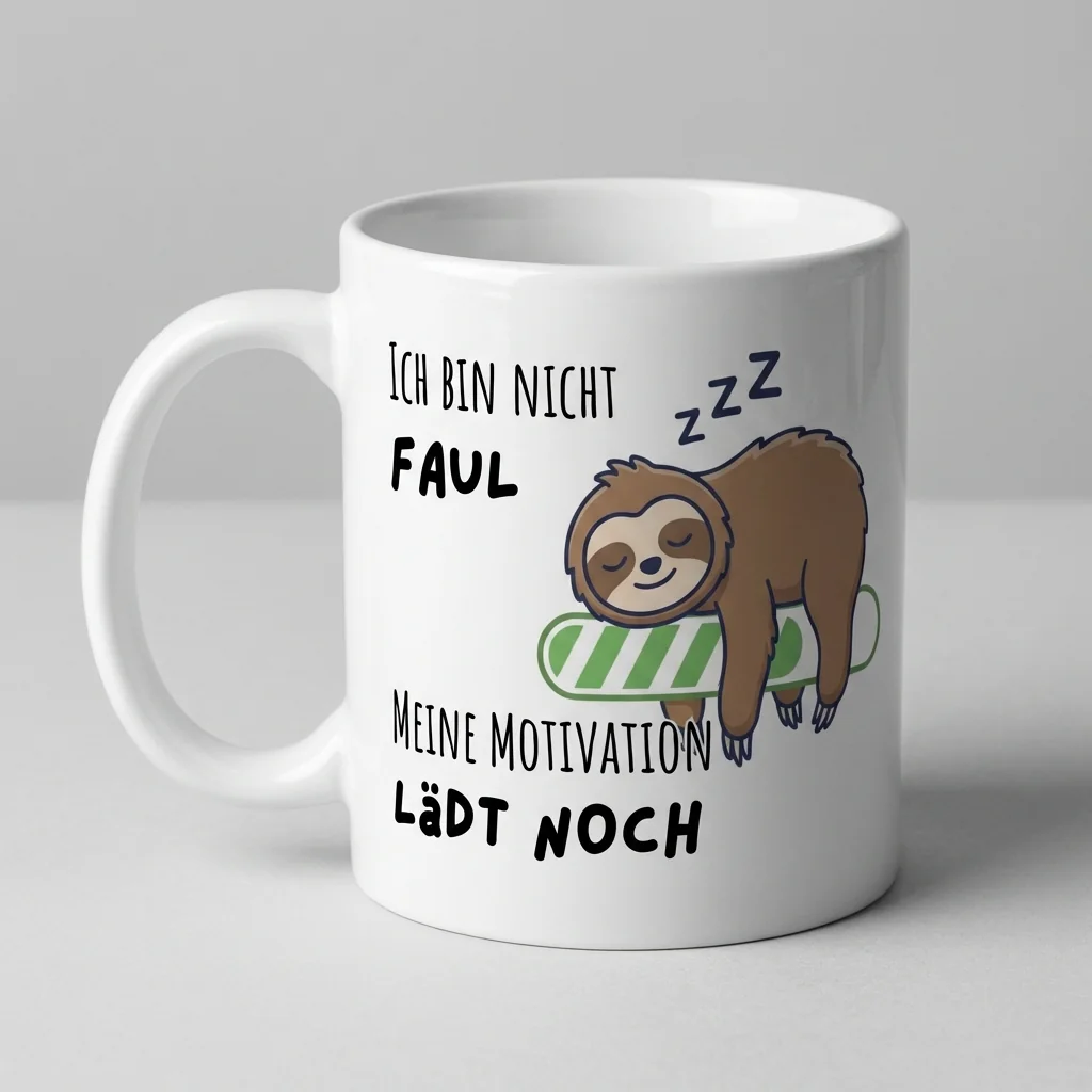 Ich bin nicht faul – Motivation lädt noch — Tasse 330 ml