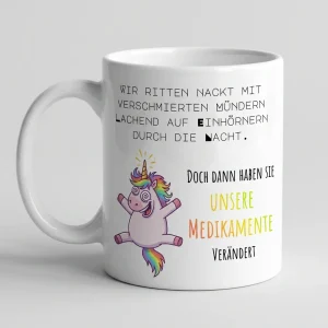 Einhorn & Mitbewohner – Medikamente — Tasse 330 ml