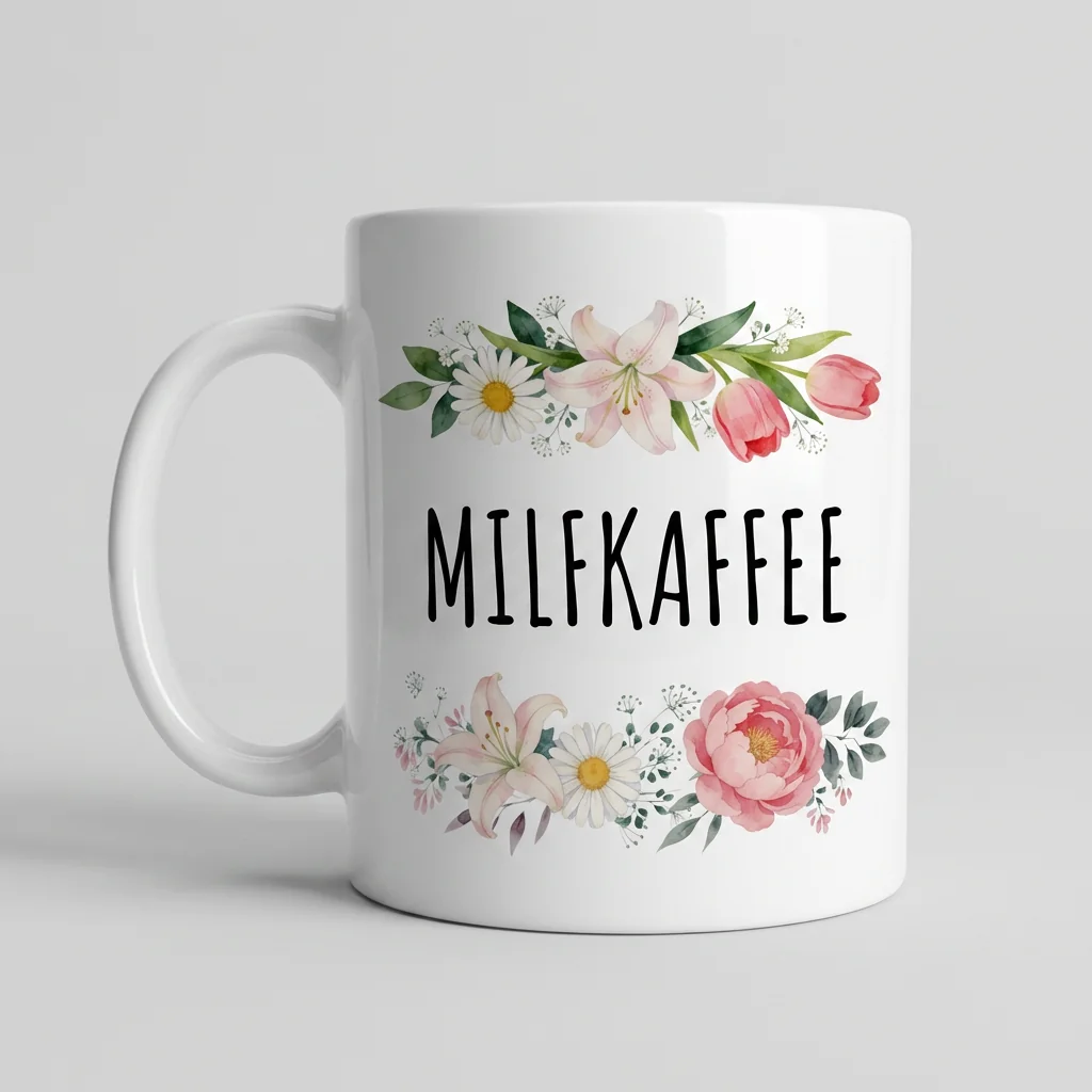 MILF – Milchkaffee – Rosen — Tasse 330 ml