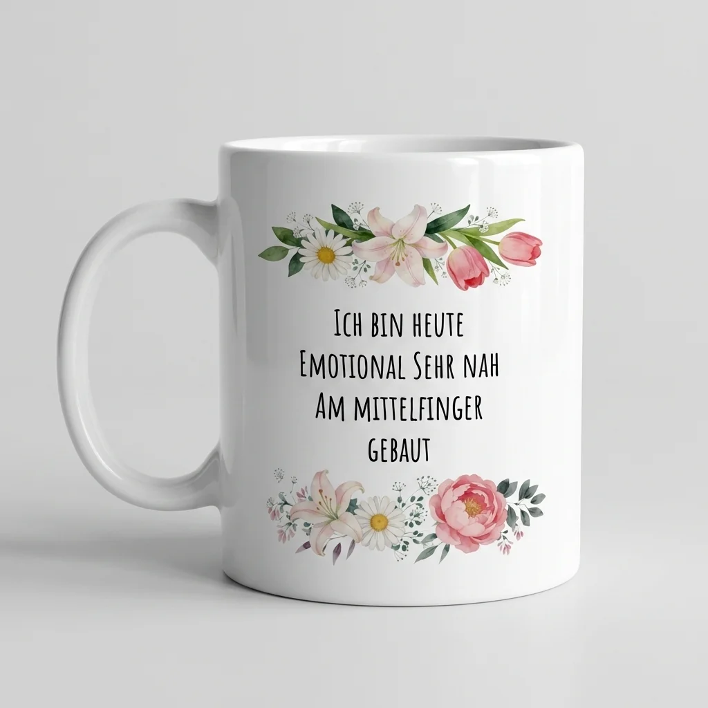 Der Mittelfinger-Gruß – Rosen — Tasse 330 ml