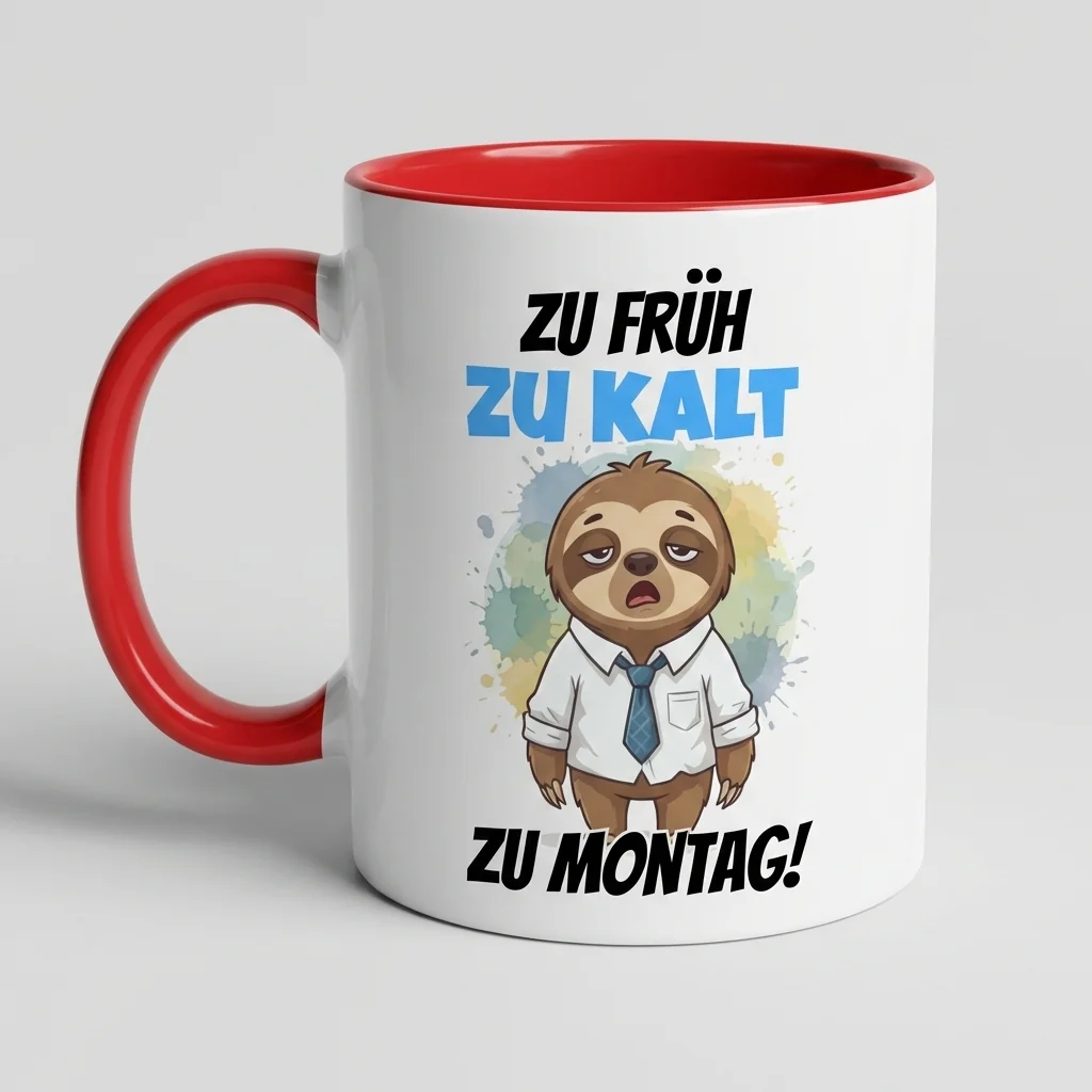 Zu früh, zu kalt, zu Montag – Faultier — Henkel links
